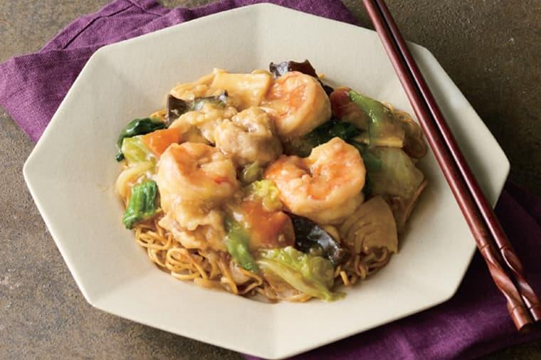 mitaseru ギフトカードの選べる商品ラインナップより、五目あんかけ焼きそばのイメージ写真。